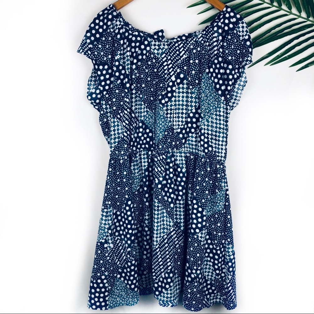 LC Lauren Conrad Blue Pattern Dress XL